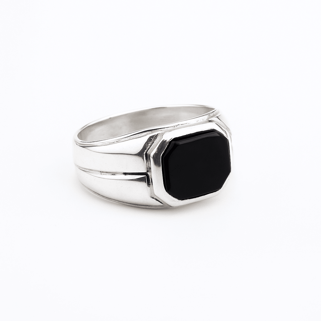 Anillo Box Onyx - Plata 950 - nativosjewelry