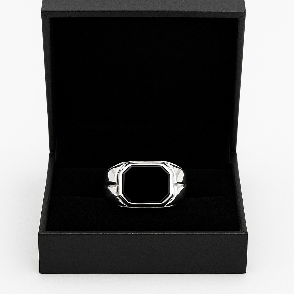 Anillo Box Onyx - Plata 950 - nativosjewelry