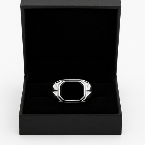 Anillo Box Onyx - Plata 950 - nativosjewelry