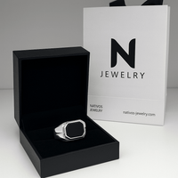 Thumbnail for Anillo Box Onyx - Plata 950 - nativosjewelry