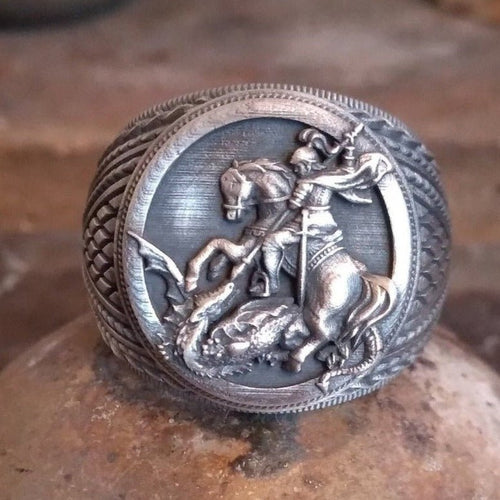 Anillo Caballero San Jorge de Plata 950 - nativosjewelry