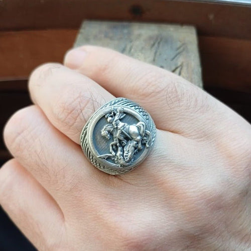 Anillo Caballero San Jorge de Plata 950 - nativosjewelry