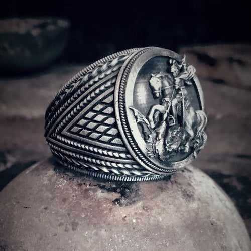 Anillo Caballero San Jorge de Plata 950 - nativosjewelry