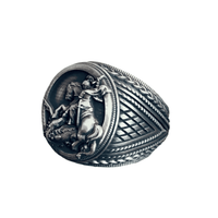 Thumbnail for Anillo Caballero San Jorge de Plata 950 - nativosjewelry