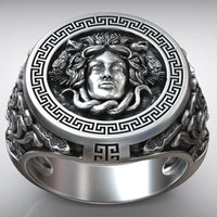 Thumbnail for Anillo Medusa Gorgona de Plata 950 - nativosjewelry