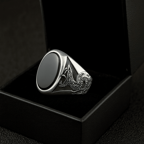 Anillo Onix Snake Oval - Plata 950 - nativosjewelry