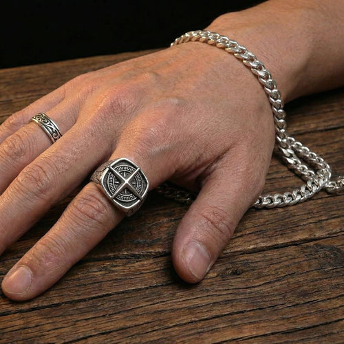 Compass — Anillo Plata 950 - nativosjewelry