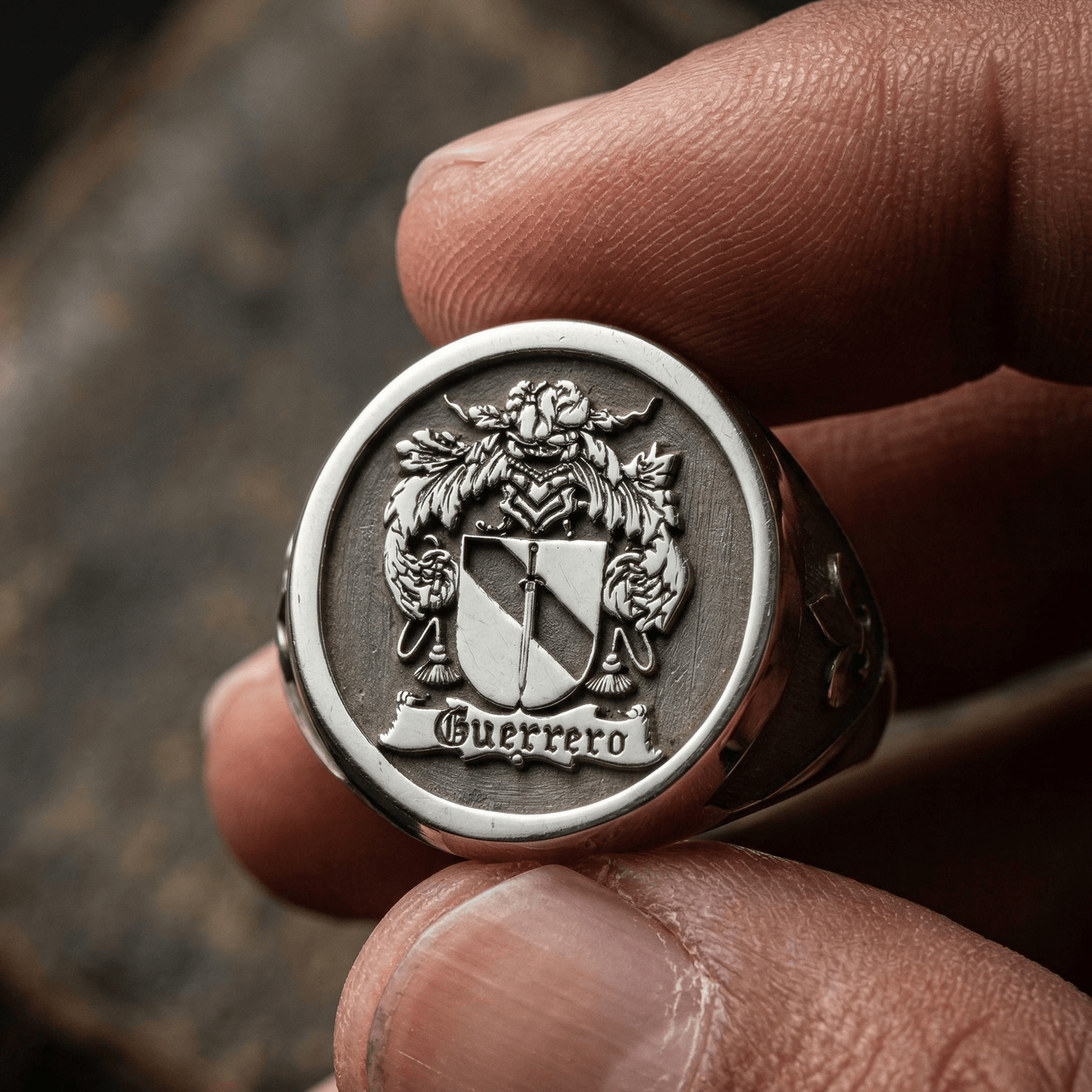 Anillo Escudo Legado — Family Crest Ring Silver 950 - nativosjewelry