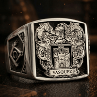 Thumbnail for Anillo Escudo Legado — Family Crest Ring Silver 950 - nativosjewelry
