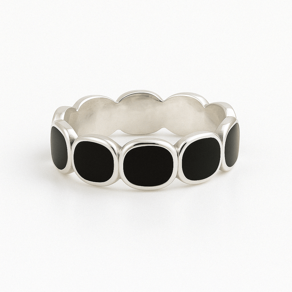 Onyx Wheel — Anillo Plata 950 - nativosjewelry