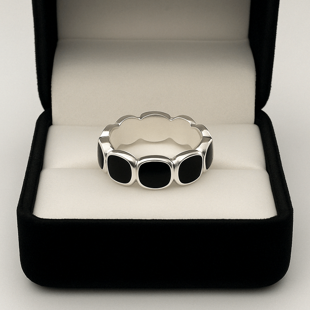 Onyx Wheel — Anillo Plata 950 - nativosjewelry