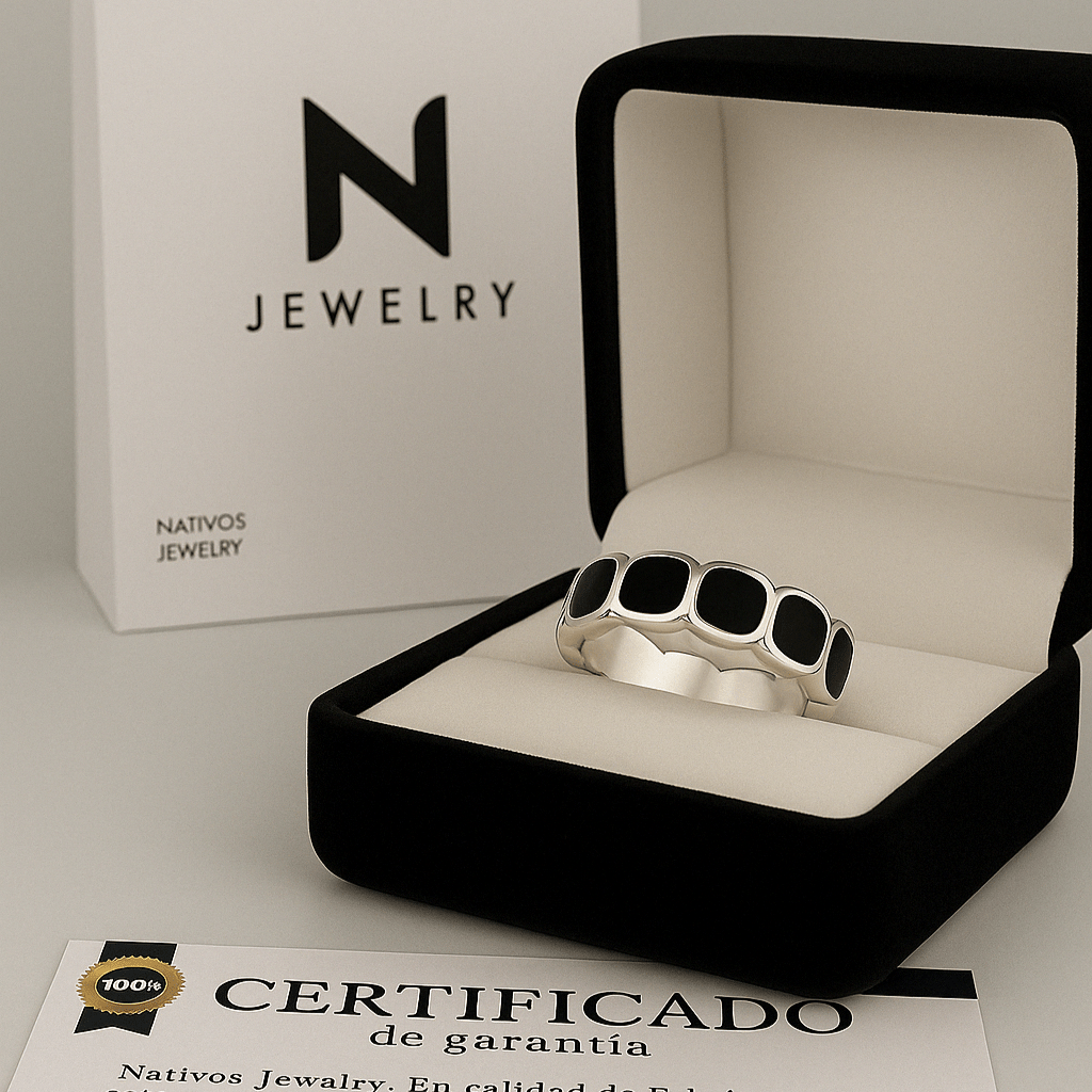 Onyx Wheel — Anillo Plata 950 - nativosjewelry