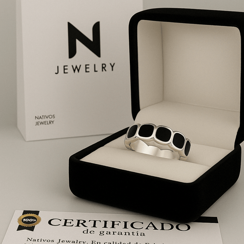 Onyx Wheel — Anillo Plata 950 - nativosjewelry
