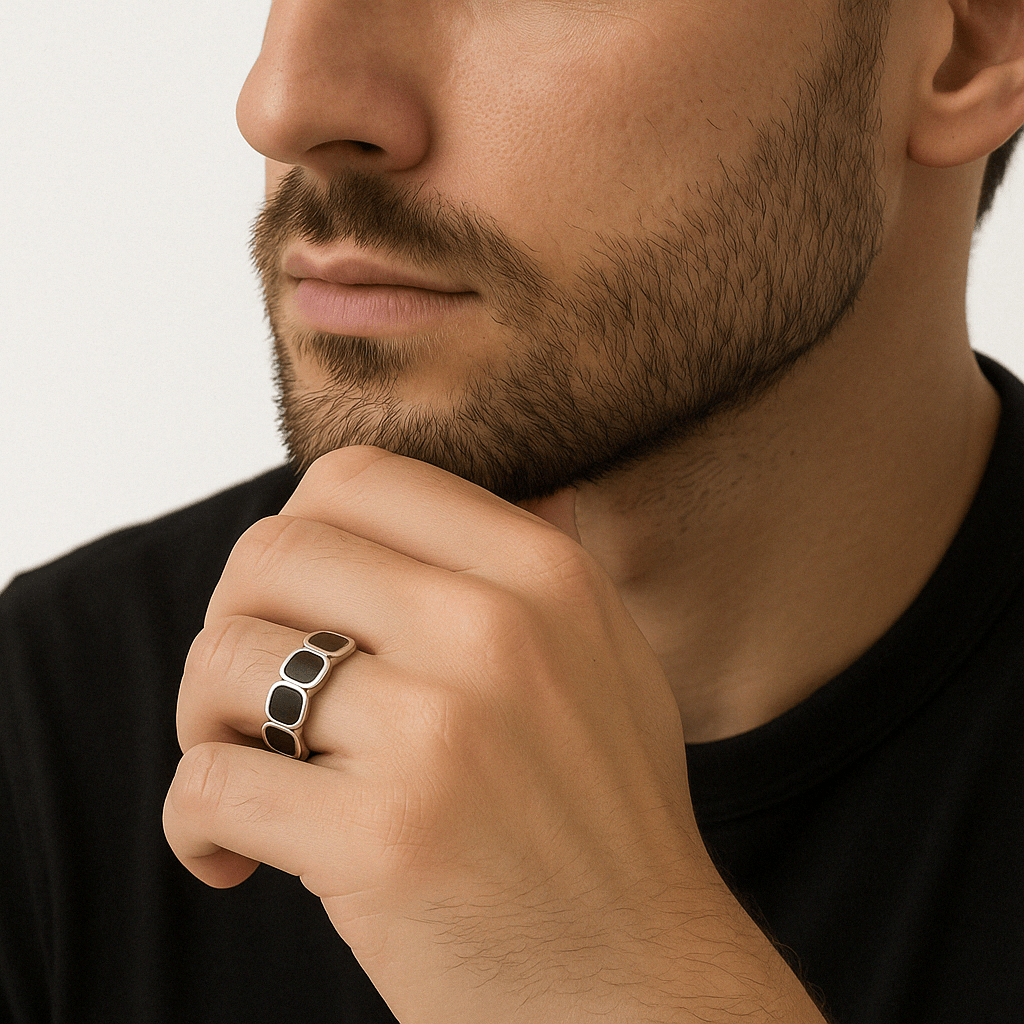 Onyx Wheel — Anillo Plata 950 - nativosjewelry
