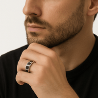 Thumbnail for Onyx Wheel — Anillo Plata 950 - nativosjewelry