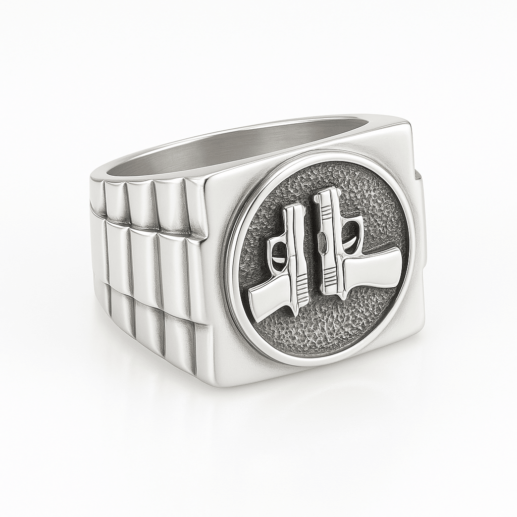 Pistol Scale — Anillo Plata 950 - nativosjewelry