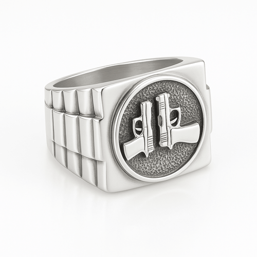 Pistol Scale — Anillo Plata 950 - nativosjewelry