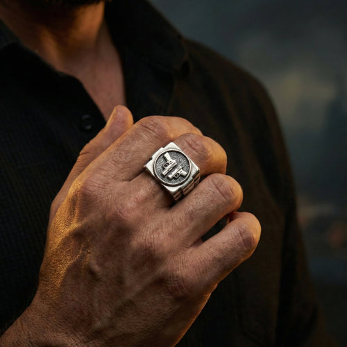 Pistol Scale — Anillo Plata 950 - nativosjewelry