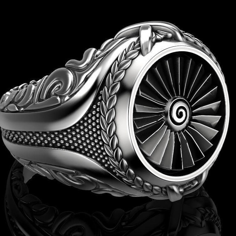 Turbina — Anillo Plata 950 - nativosjewelry