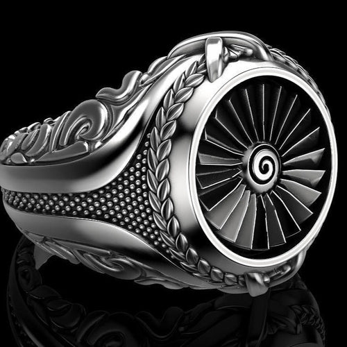 Turbina — Anillo Plata 950 - nativosjewelry