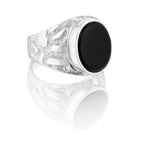Lumpy Oval Ónix - Plata 950 - nativosjewelry