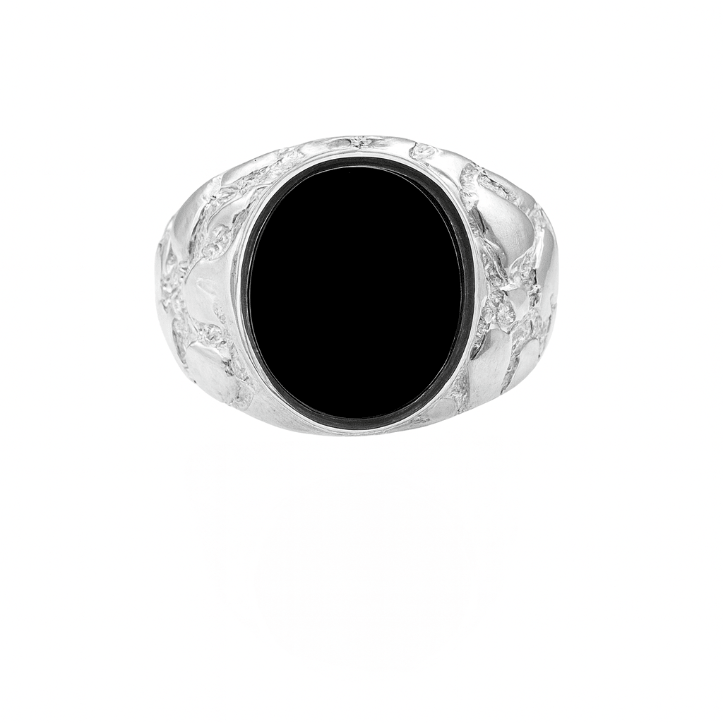 Lumpy Oval Ónix - Plata 950 - nativosjewelry