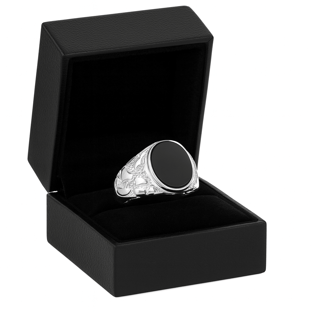 Lumpy Oval Ónix - Plata 950 - nativosjewelry