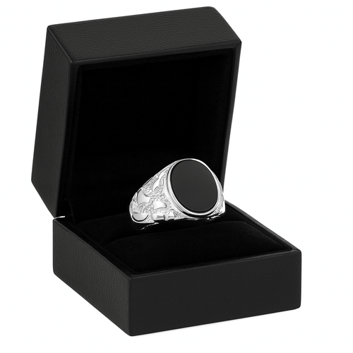 Lumpy Oval Ónix - Plata 950 - nativosjewelry