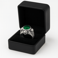 Thumbnail for Guardian Skulls – Plata 950, Verde Esmeralda Estilo JDepp - nativosjewelry