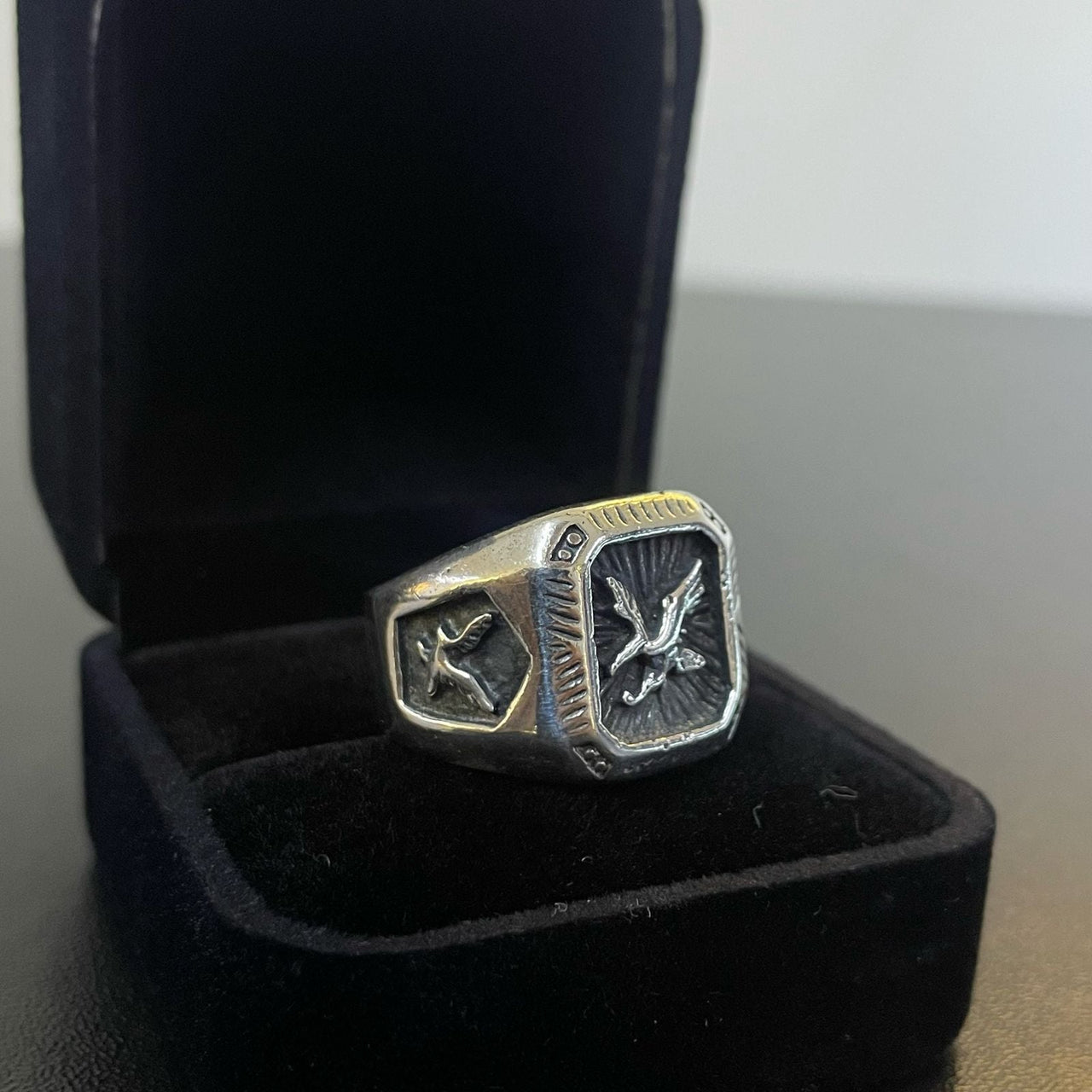 Anillo Eagle de Plata ley 950 - nativosjewelry