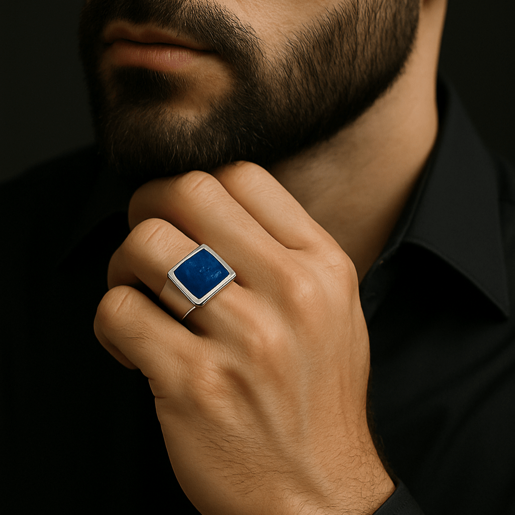 Aegean Power — LapisLazuli Ring Silver 950 - nativosjewelry