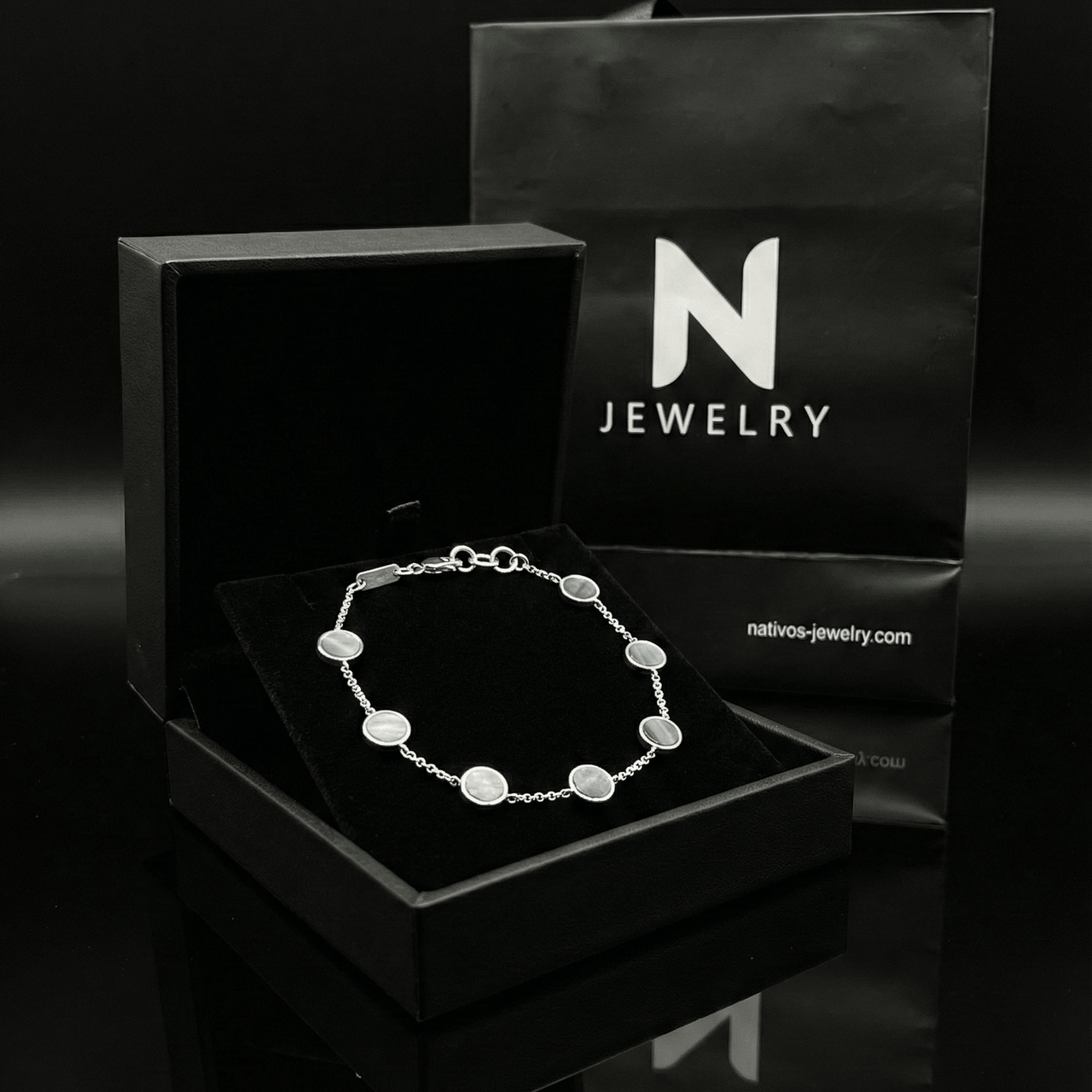 Aguamarina Esencia — Aquamarine Silver Bracelet 950 - nativosjewelry