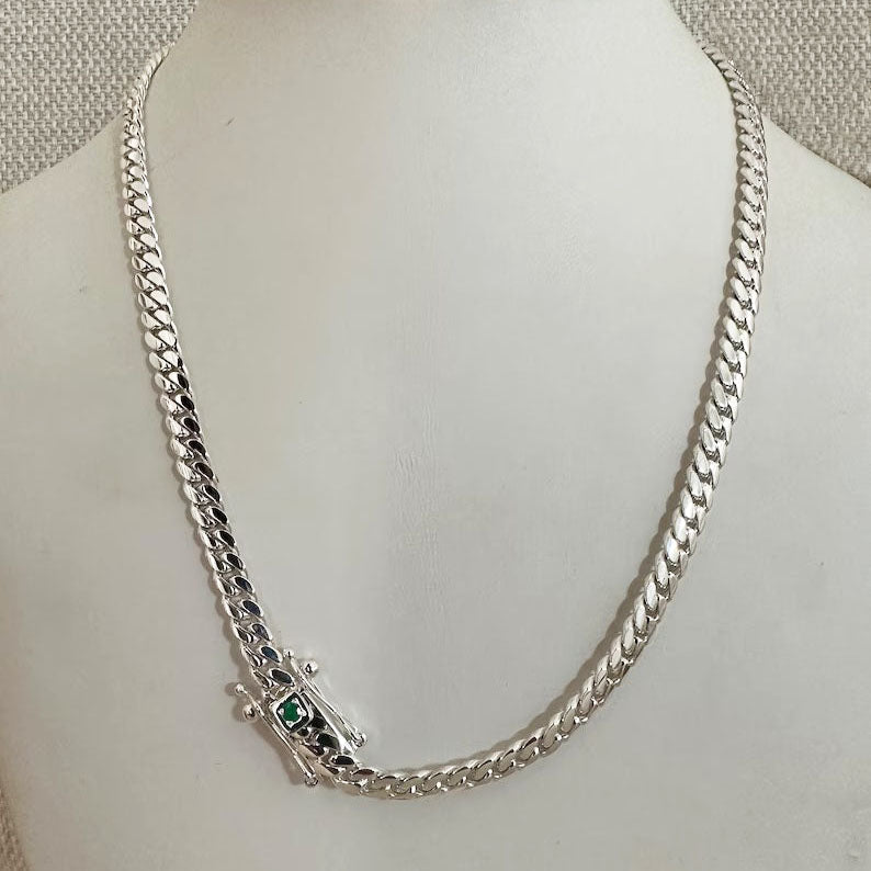 Cadena Miami Plata 6mm - Plata Pura 999 - nativosjewelry