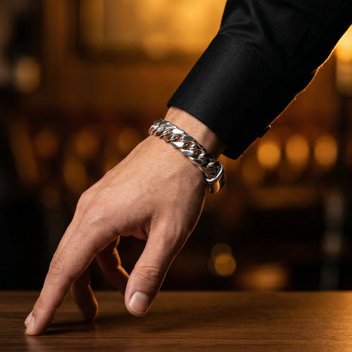 Cuban Dominio 12mm — Silver Cuban Bracelet 999 (22cm) - nativosjewelry