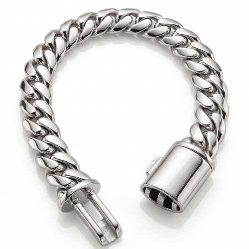 Cuban Dominio 12mm — Silver Cuban Bracelet 999 (22cm) - nativosjewelry