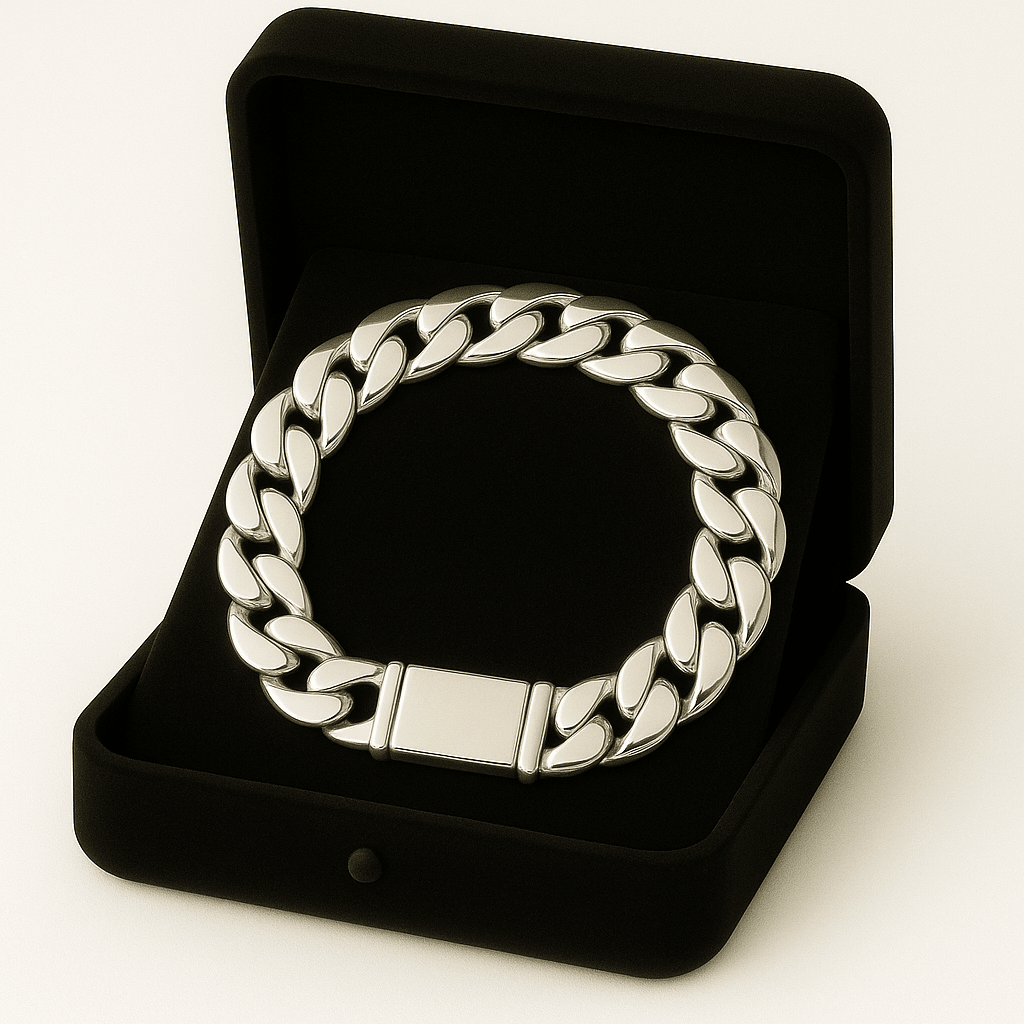 Cuban Fortaleza 9mm — Silver Cuban Bracelet 999 (21cm) - nativosjewelry
