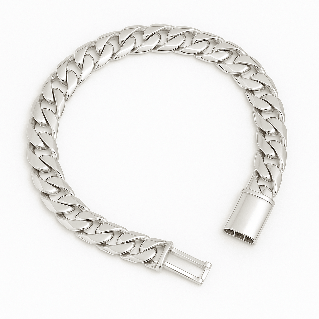 Cuban Fortaleza 9mm — Silver Cuban Bracelet 999 (21cm) - nativosjewelry