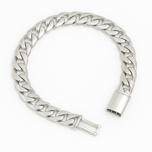 Cuban Fortaleza 9mm — Silver Cuban Bracelet 999 (21cm) - nativosjewelry