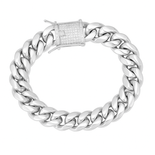 Cuban Supremo 14mm — Silver Cuban Bracelet 999 (22cm / 8.6”) - nativosjewelry
