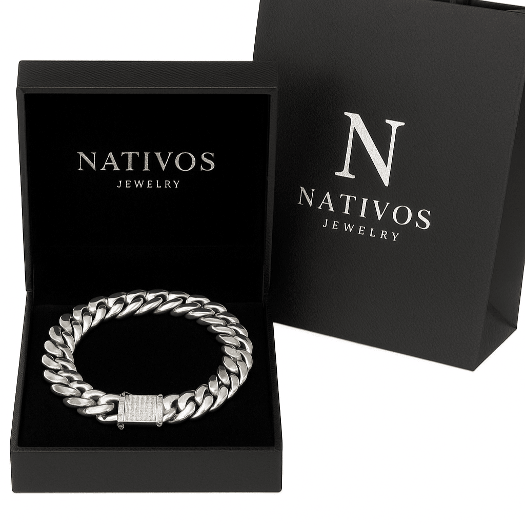 Cuban Supremo 14mm — Silver Cuban Bracelet 999 (22cm / 8.6”) - nativosjewelry