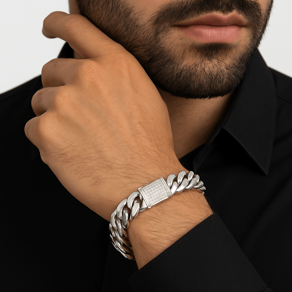 Cuban Supremo 14mm — Silver Cuban Bracelet 999 (22cm / 8.6”) - nativosjewelry