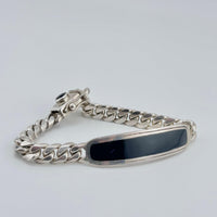 Thumbnail for Esclava Cubana Presencia — Silver Bracelet 950 with Onyx - nativosjewelry