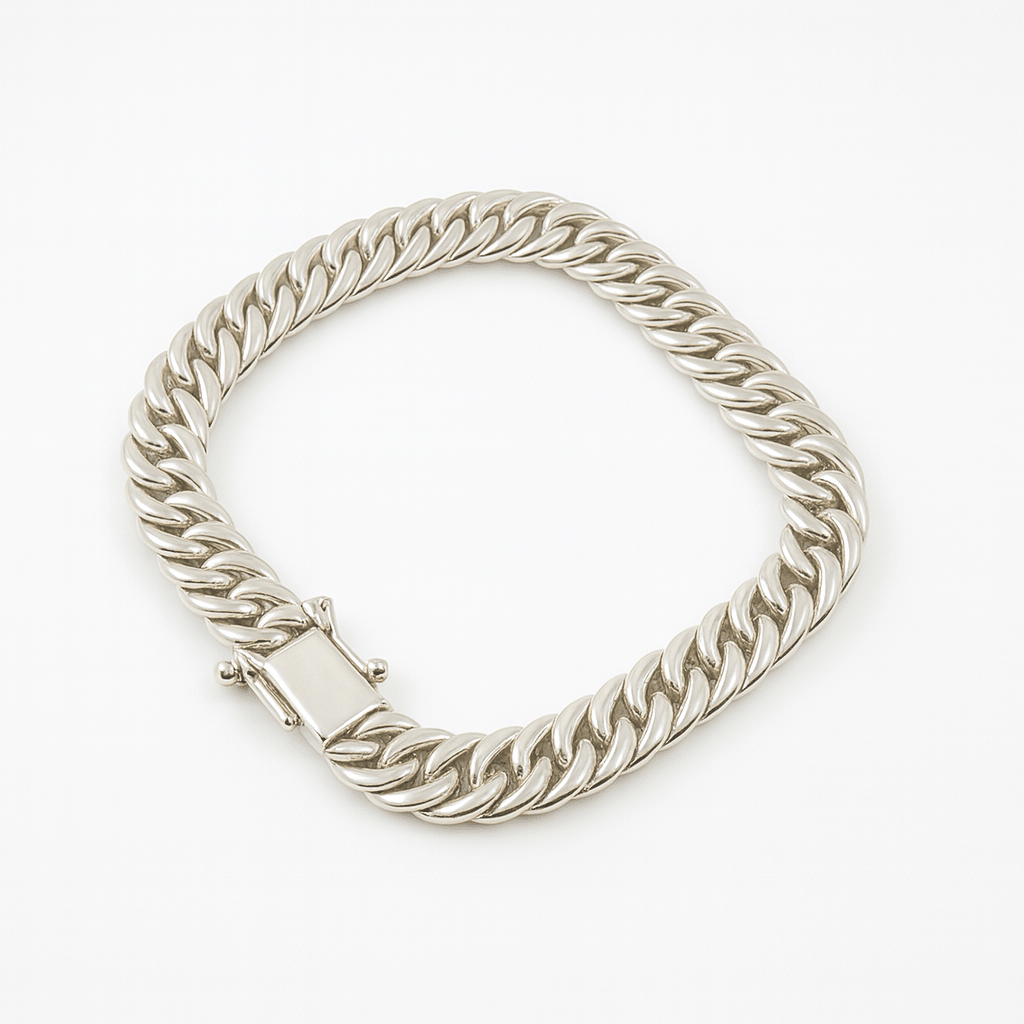 Malla Cubana Clásica 7mm — Silver Cuban Bracelet 950 (21cm) - nativosjewelry