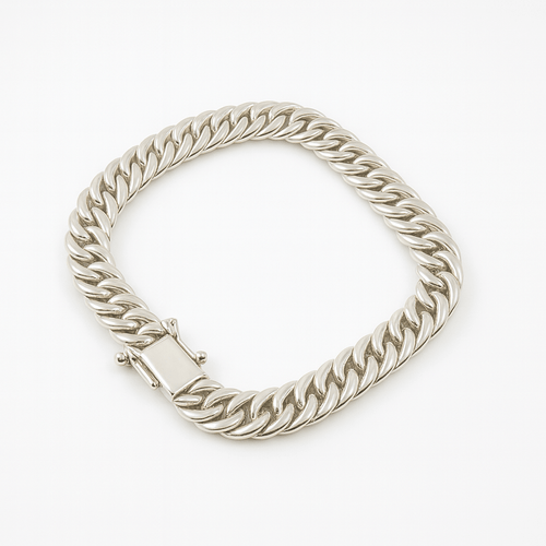 Malla Cubana Clásica 7mm — Silver Cuban Bracelet 950 (21cm) - nativosjewelry