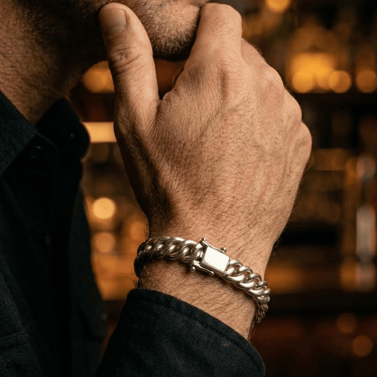 Malla Cubana Clásica 7mm — Silver Cuban Bracelet 950 (21cm) - nativosjewelry
