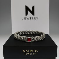 Thumbnail for Miami Autoridad Rubí — 12mm Silver Cuban Bracelet 999 (22cm) - nativosjewelry