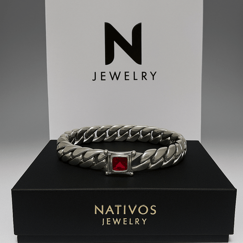 Miami Autoridad Rubí — 12mm Silver Cuban Bracelet 999 (22cm) - nativosjewelry