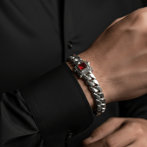 Miami Autoridad Rubí — 12mm Silver Cuban Bracelet 999 (22cm) - nativosjewelry