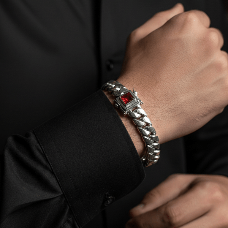 Miami Autoridad Rubí — 12mm Silver Cuban Bracelet 999 (22cm) - nativosjewelry