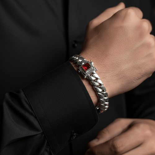 Miami Autoridad Rubí — 12mm Silver Cuban Bracelet 999 (22cm) - nativosjewelry